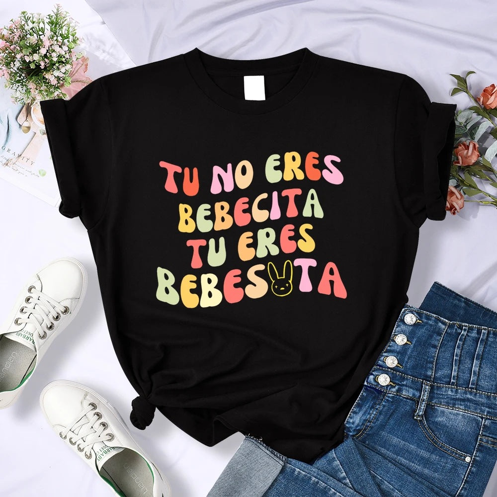Colorful LeTTer Ladies T ShirT Plaid Loose T ShirT STreeTwear Hip Hop Tops Women