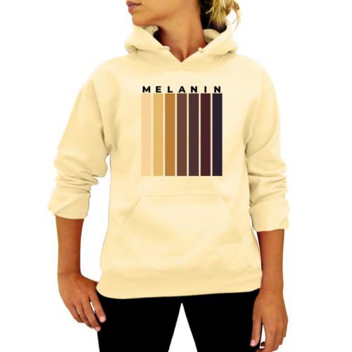 MELANIN striped printed hooded hoodie autumn and winter European and American women's top European and American plus size foreign trade cross-border