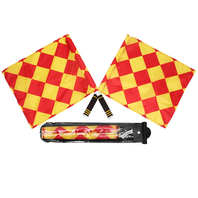 Football Game Sideline Flag Assistant Referee Flag Signal Flag Large and Small Square Football Referee Equipment Signal Flag
