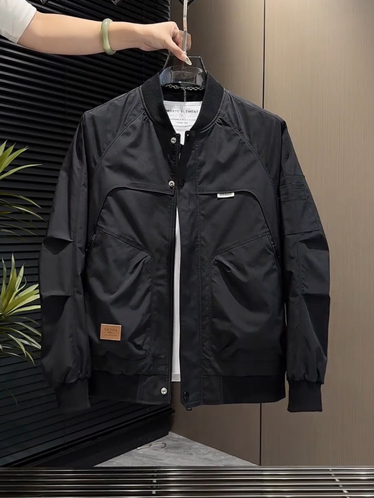Men's Baseball Jacket Spring and Autumn Fashion Versatile Casual Workwear Coat Trendy Stylish Top Men's Fashion