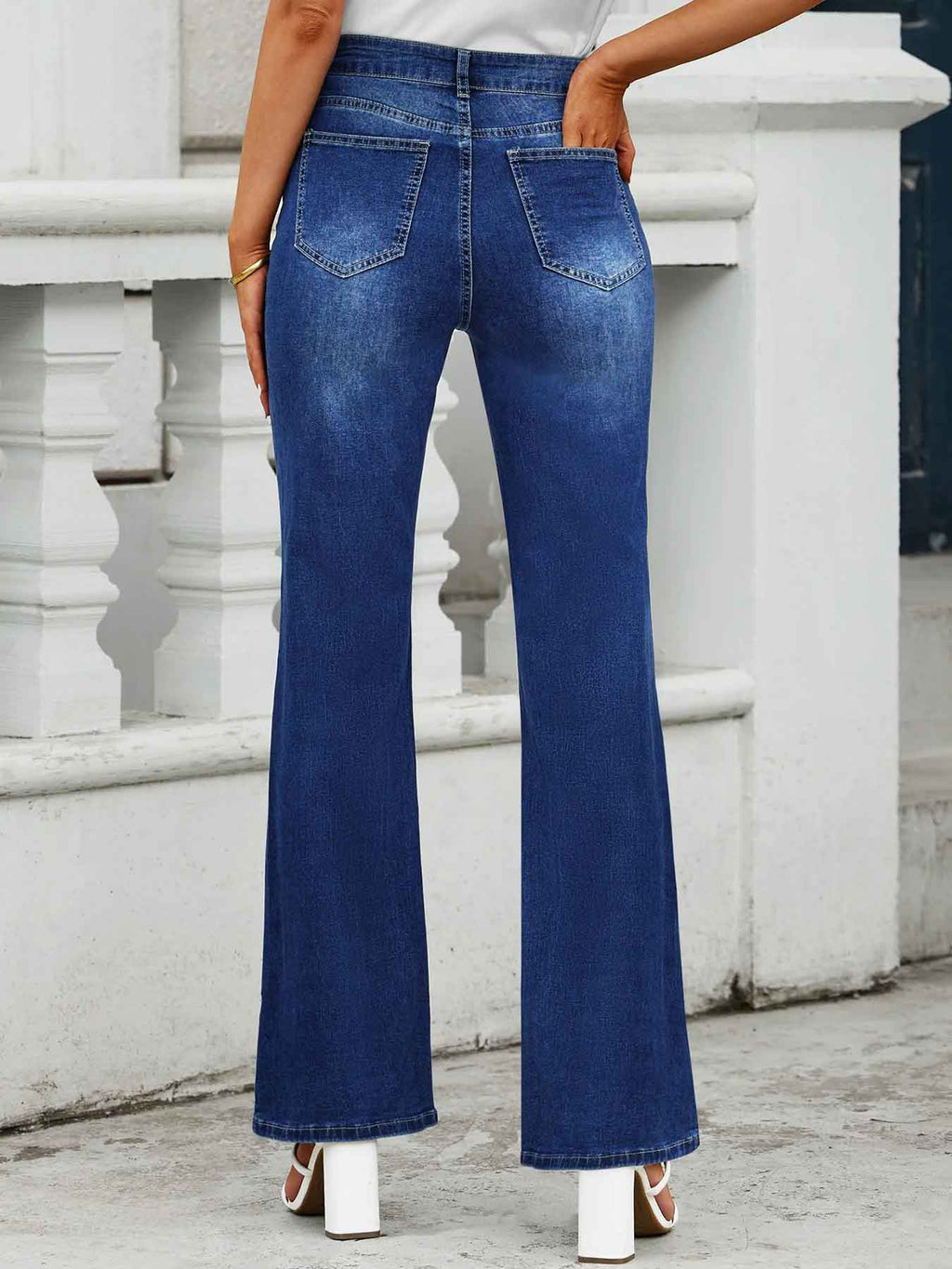 New Style Women's Cross-Border Denim Front Slit Fashionable Slim Fit Trousers
