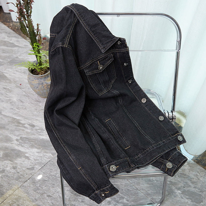 Fertilized Extra Large Loose Denim Coat fleece-lined Thickened plus size Men's Winter Jacket Warm Quilted Two-piece Top