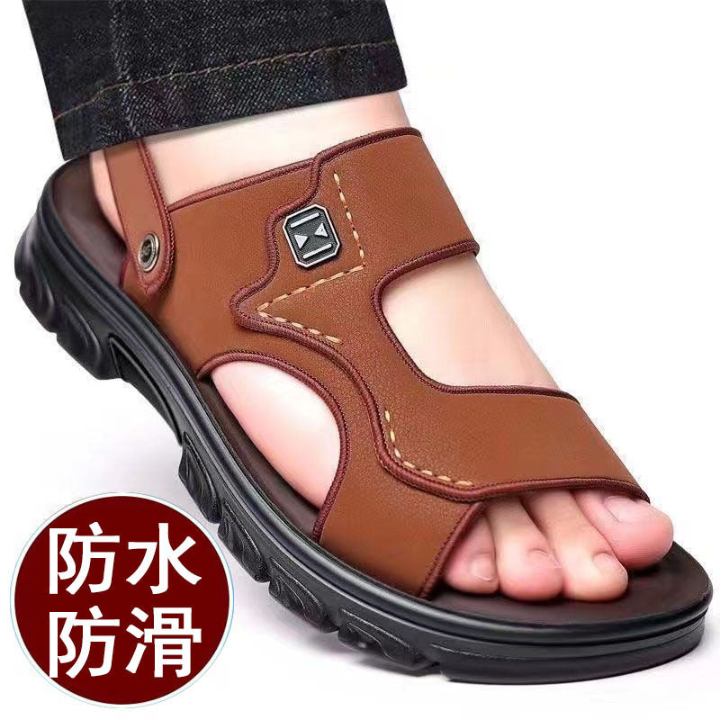 2025 new men's sandals casual outdoor non-slip breathable wear-resistant beach bath driving slippers a generation of hair