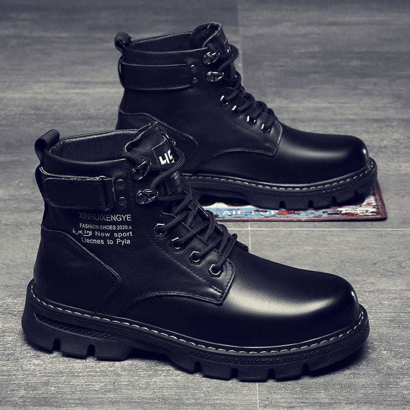 Martin boots men's autumn men's shoes 2023 new men's boots Korean high-top shoes all-matching work boots casual leather shoes