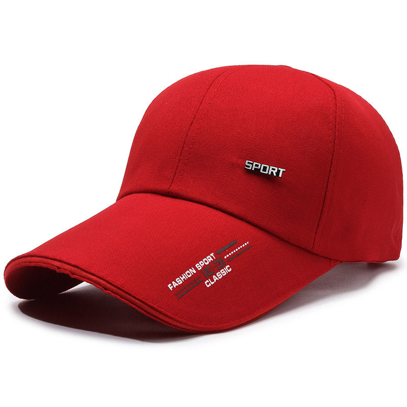 Spring and Autum New Men's Hats, Versatile Baseball Caps, Iron Labels, Casual Sun Hats, Extended Brim Peaked Caps