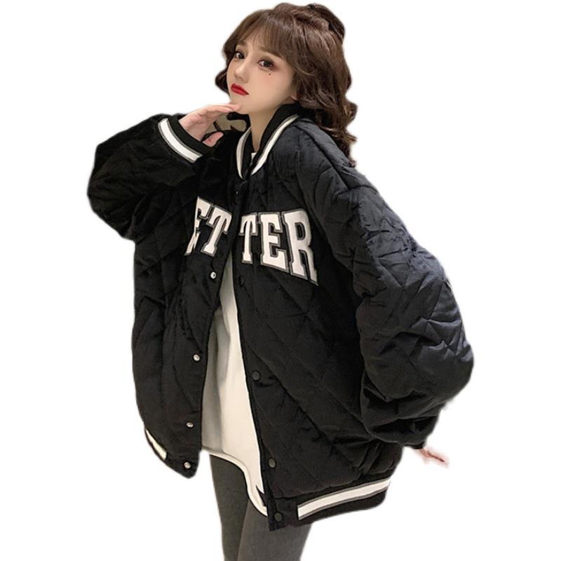 American-Style Baseball Jacket Couple Cotton Jacket Women's Padded Autumn and Winter New Year New Style Student Loose Korean Version Bf Harajuku Style Jacket