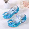 Girls' Leather Shoes Spring Dress High-heeled Single-layer Shoes for Big Children Colorful Diamond Bow Wedding Host Performance Princess Shoes