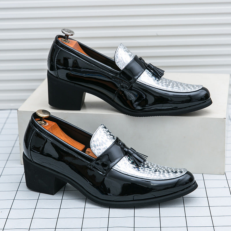 Men's Loafers Cross-border plus size New Style Leather Shoes Fashion Men's High Heeled Shoes Trendy Business Casual Leather Shoes