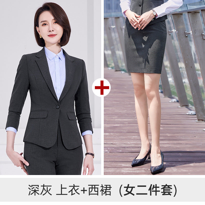 Men's and women's high-end business suit suit civil servant interview formal suit teacher business wear overalls customization