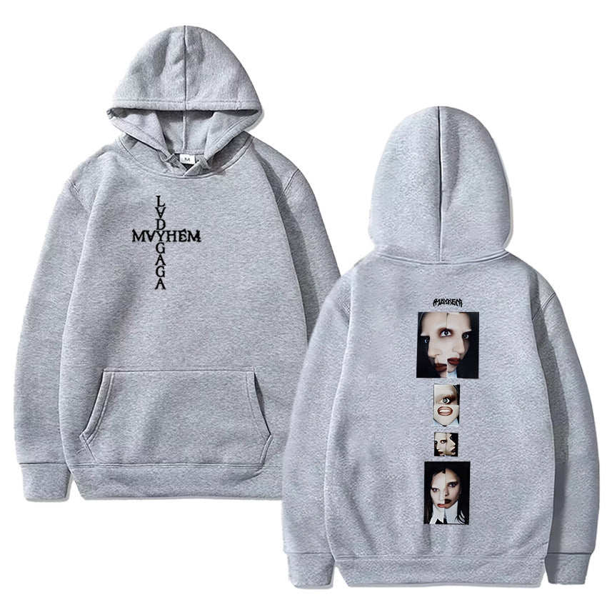 Hot Singer Lady Gaga Double Sided Printing Hoodies Men Women Hot