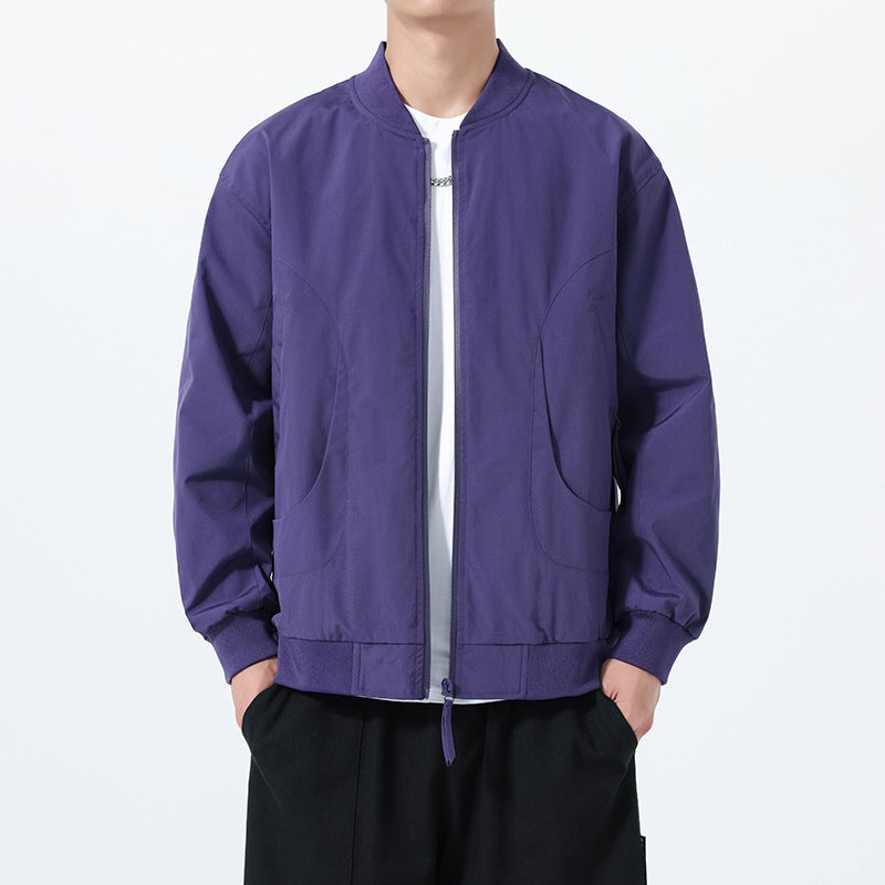 2025 Men's Jacket Simple Coat Youth Top Trendy Baseball Jacket Fashion Business Single Jacket Men's Wholesale