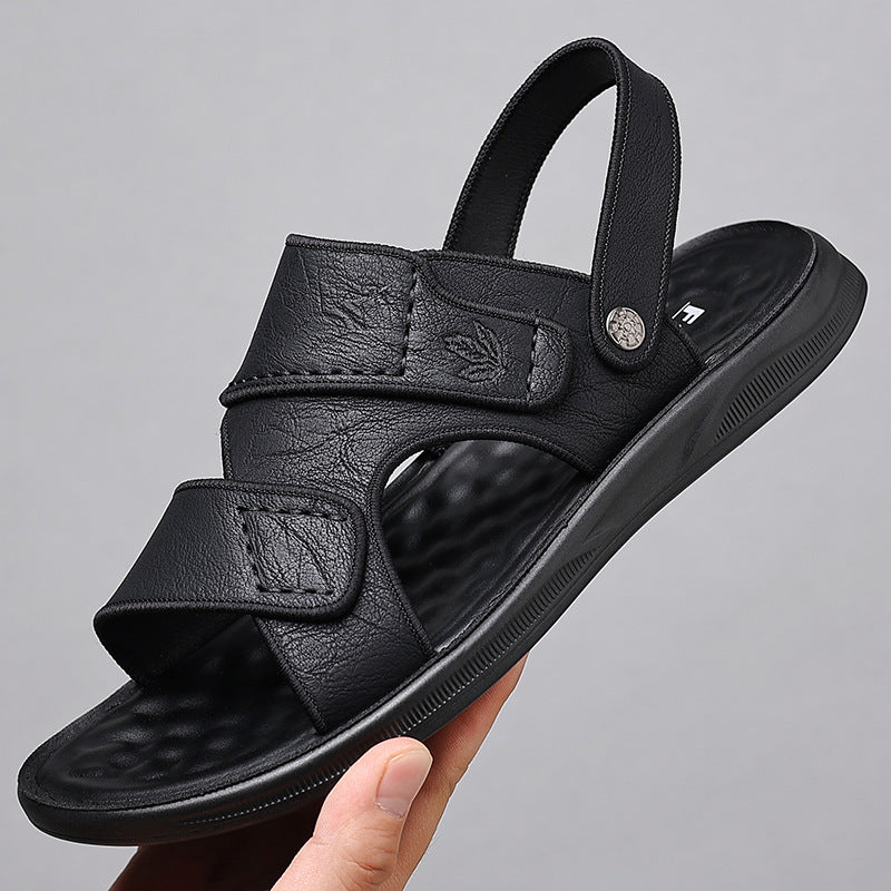 2023 Men's Sandals Dad Men's Summer Outer Wear Driving Sports Casual Deodorant Soft Bottom Wear-resistant Beach Slippers