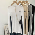 2026 Spring/Summer Design Sense Long-Sleeve Sunscreen Thin Sexy See-Through Hot Girl T-Shirt Top for Women New Hot Style