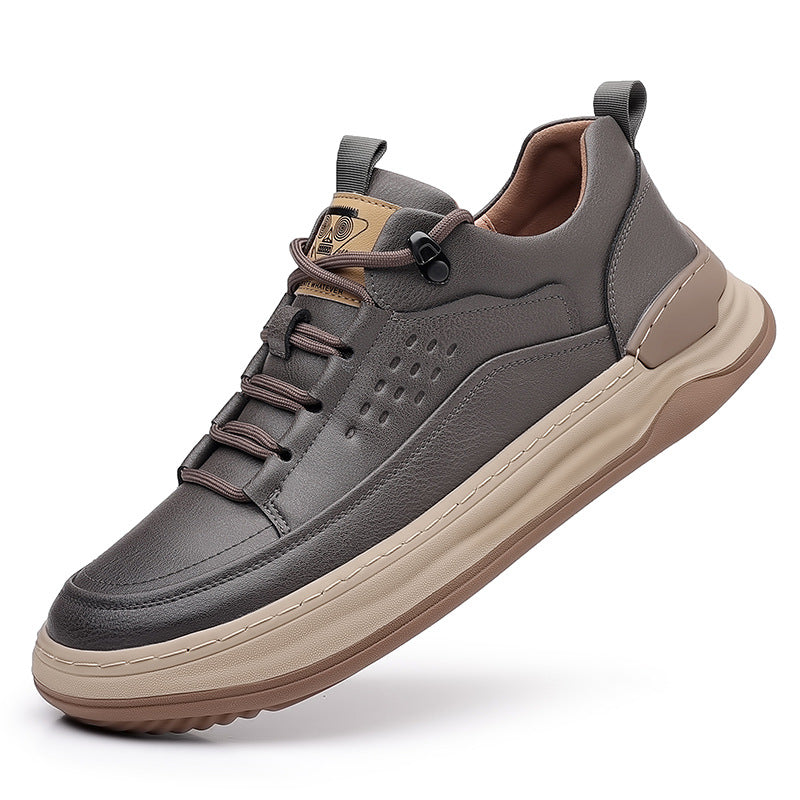 New Men's Sneakers Thick-Soled Genuine Leather Casual Trendy Men's Shoes Outdoor Sports Casual Shoes Men's Sneakers Wholesale