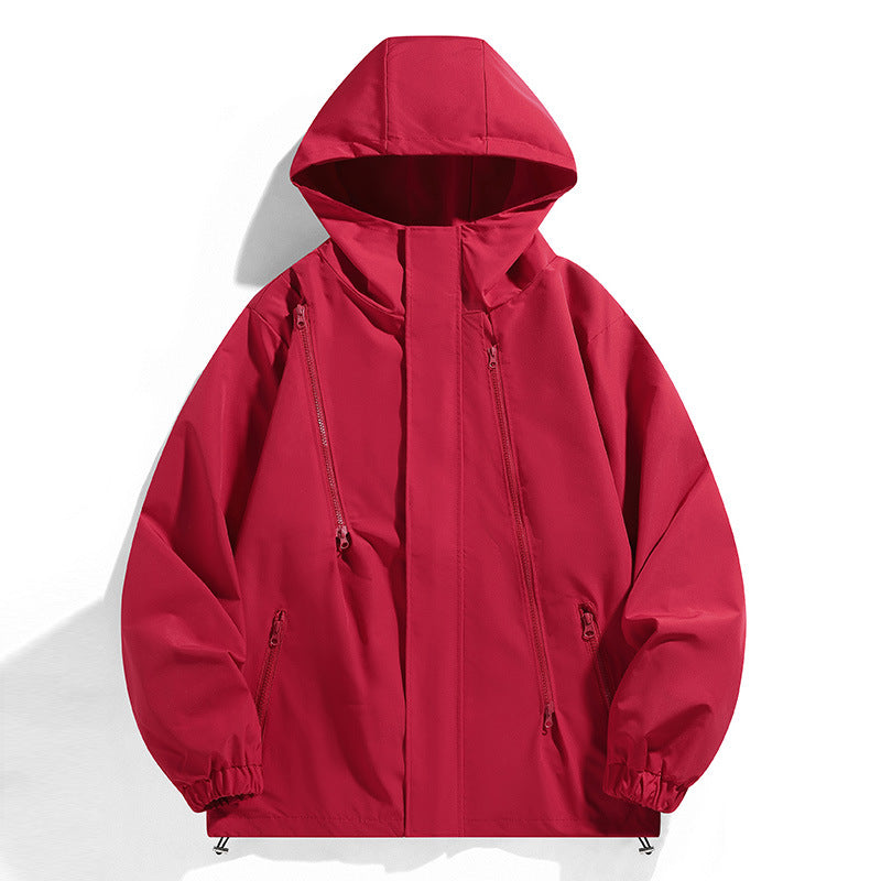 Men's Jacket Outdoor Mountaineering Clothing Waterproof Windproof Jacket Couple Sports Workwear Zipper Trendy Coat Cross-Border