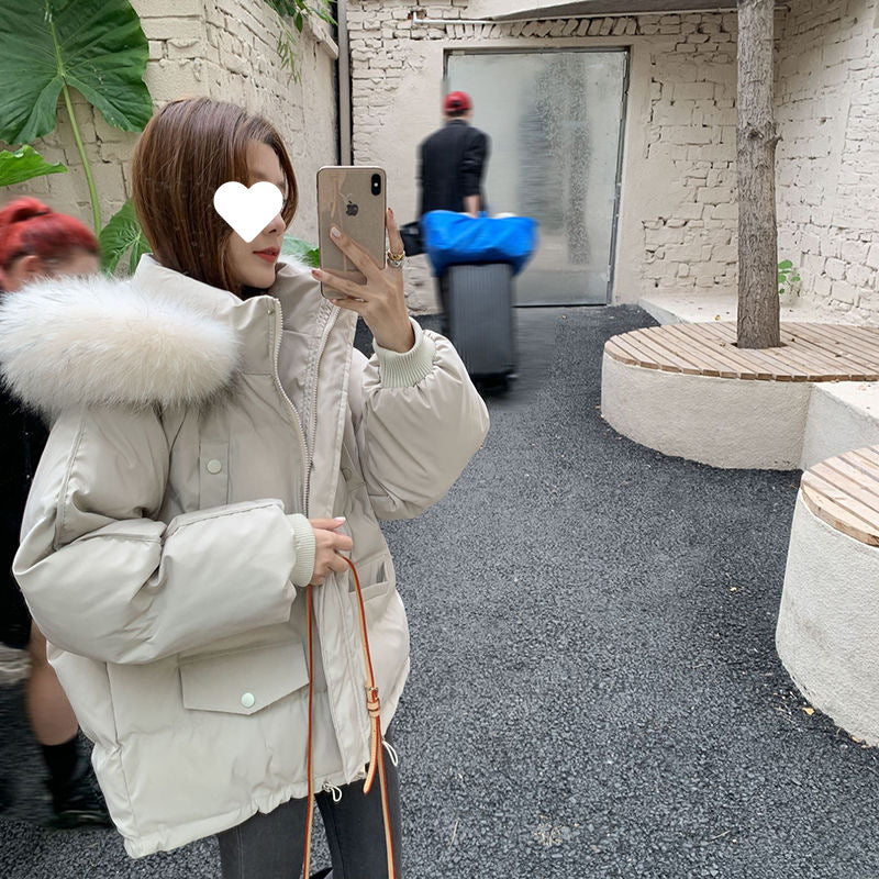 Winter 2025 New Women's down Cotton Jacket, Student Korean Style Loose Fashion Short Cotton-Padded Coat, Thickened and Warm Outerwear