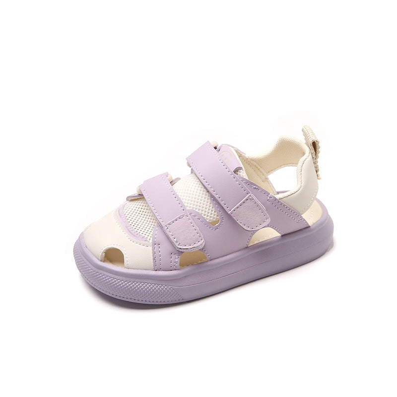 Children's Sandals 2026 Summer New Style Boys' Casual Shoes Korean Style Mesh Shoes Girls' Closed-Toe Anti-Kick Beach Shoes