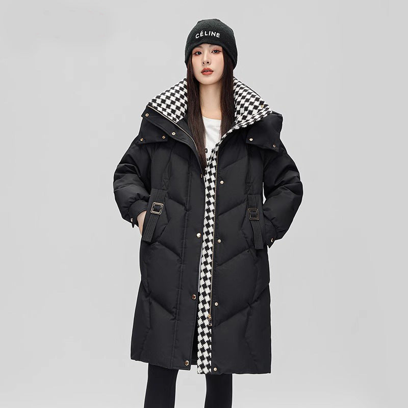 2025 Winter down Jacket Women's Brand Mid-Length Elegant Age-Reducing Style Jacket Warm Hooded down Coat Trendy