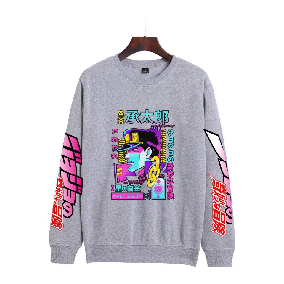 Cross-border Hot Hoodie JOJO's Wonderful Adventure Popular Printing Casual Men's and Women's Round Neck Sweater Autumn and Winter Fashion Spot