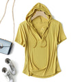 Modal thread short-sleeved hoodie T-shirt women's spring/summer plus size loose bottoming shirt slimming sun protection thin top