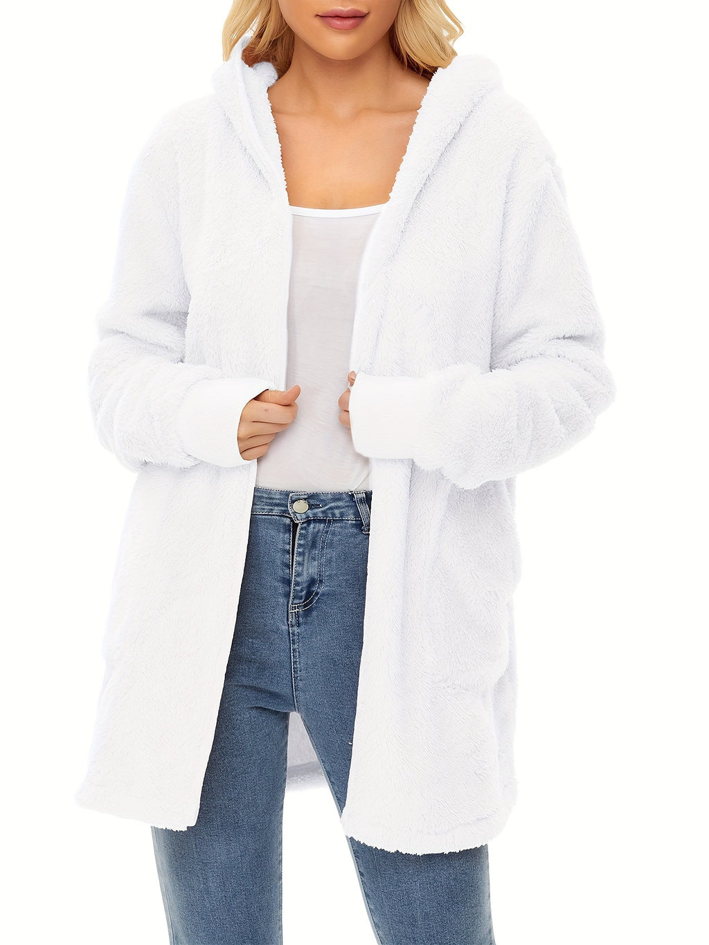 Cozy & Warm Women's Fleece Hoodie - Oversized, Windproof