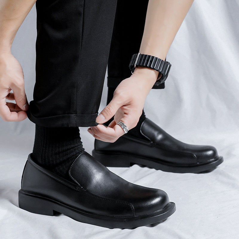 Men's Leather Shoes, New Summer Style, British Business Formal Slip-On Loafers, Thin Casual Moccasins 6508-R
