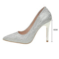 Cross-Mirror Outer Code Large Size High Heels Plus Size European and American Style Pointed Toe Pumps Women's Temperament Stiletto High Heels