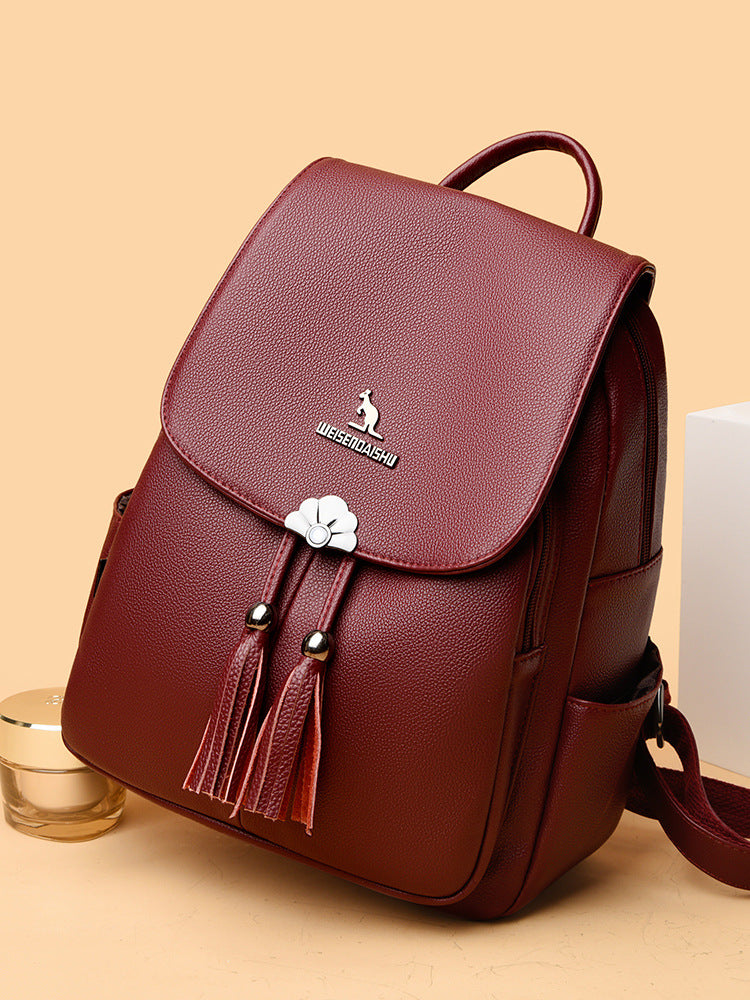 Foreign Trade Women's Backpack 2026 New Fashion Versatile Large-Capacity Travel Backpack Simple Middle-Aged Mom Bag Trendy