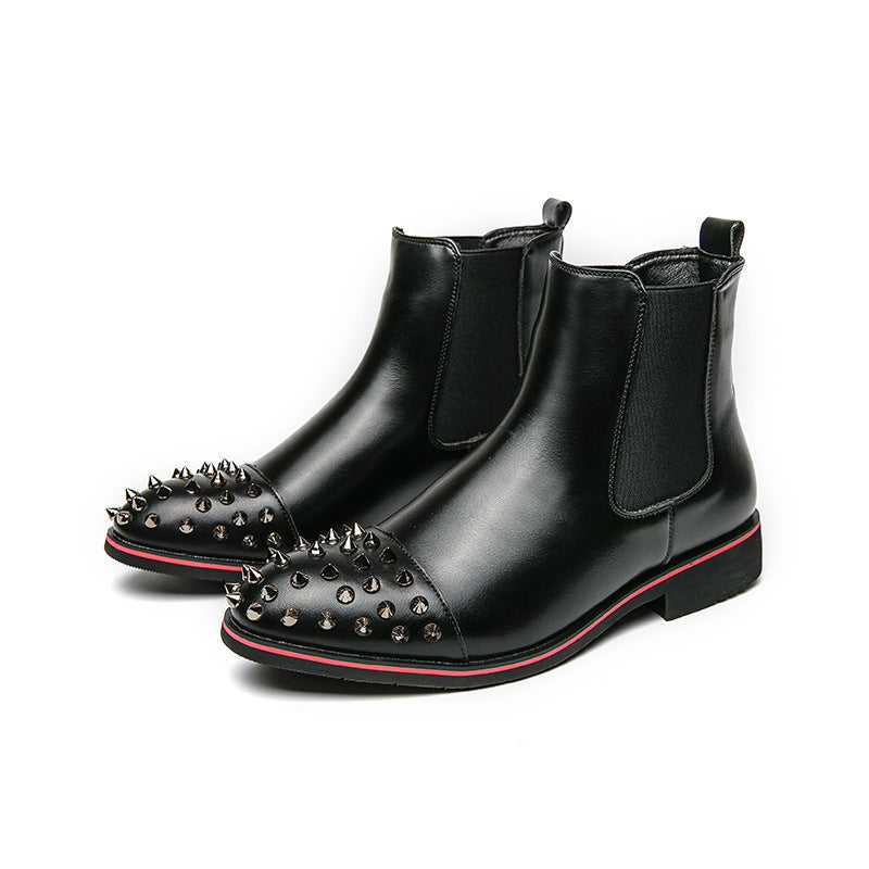 Men's leather boots cross-border plus size new shoes fashion British style rivets casual boots vintage Martin boots wholesale