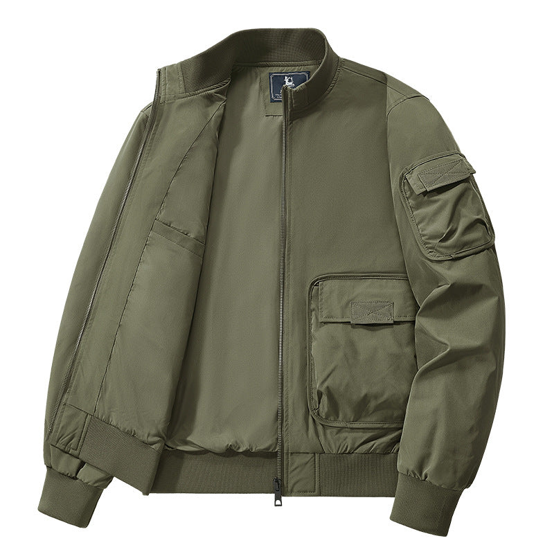 Flying Suit Men's Jacket Cotton Coat Autumn and Winter American Retro Loose Casual Middle-aged Casual Jacket Cotton Coat Coat