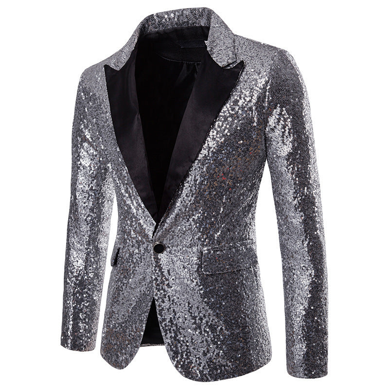 European and American Performance Suits, Gold Sequin Suits, Korean Suits, Nightclub Men's Clothing, Host Emcee Studio Jackets
