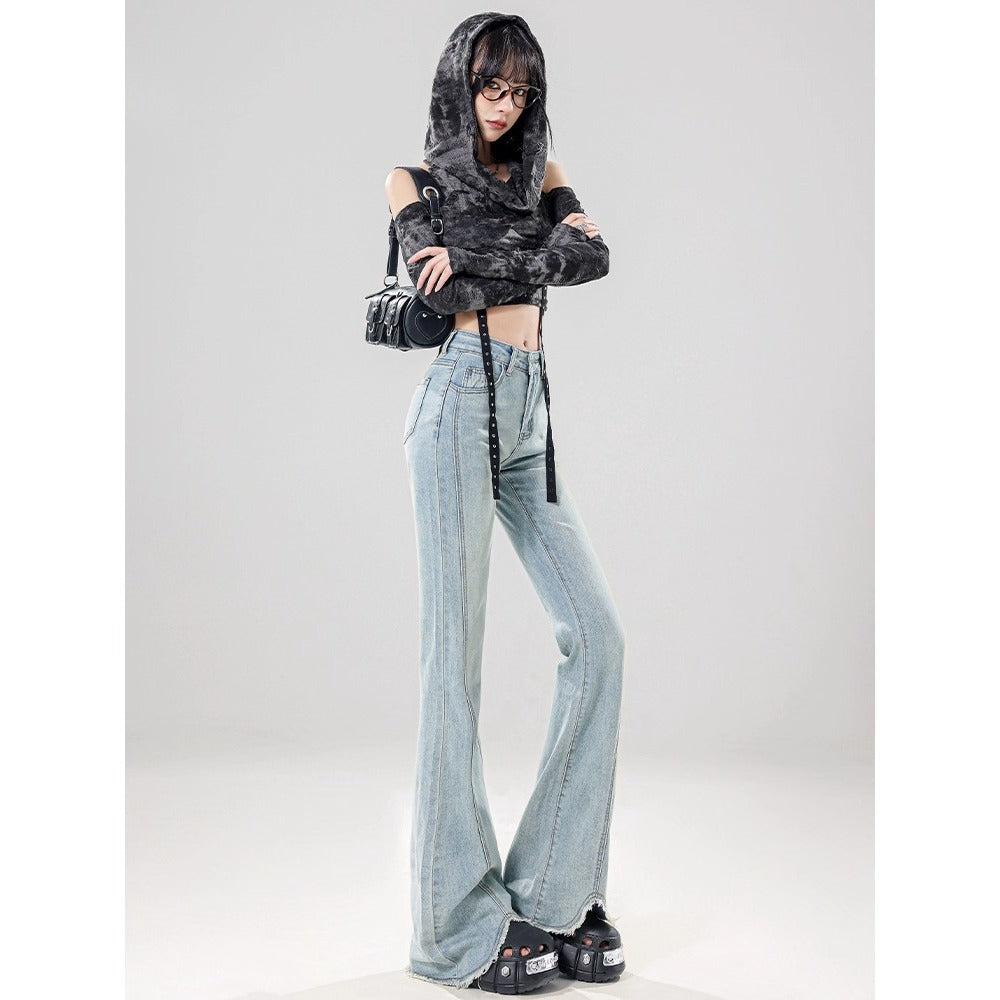 Petite Women's 2025 New High-Waisted Versatile Slim-Fit Stretchy Flared Jeans for a Trendy Look
