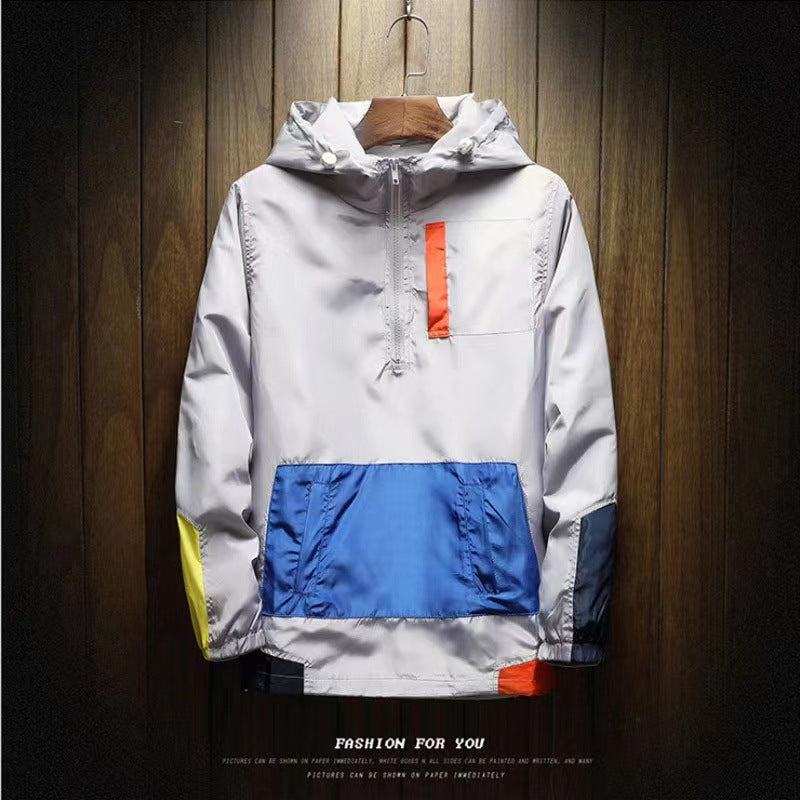 K-Style 2025 New Spring Men's/ women's Hooded Jacket Men's Color Matching Trendyy Loose Casual Pullover Baseball Uniform for Men