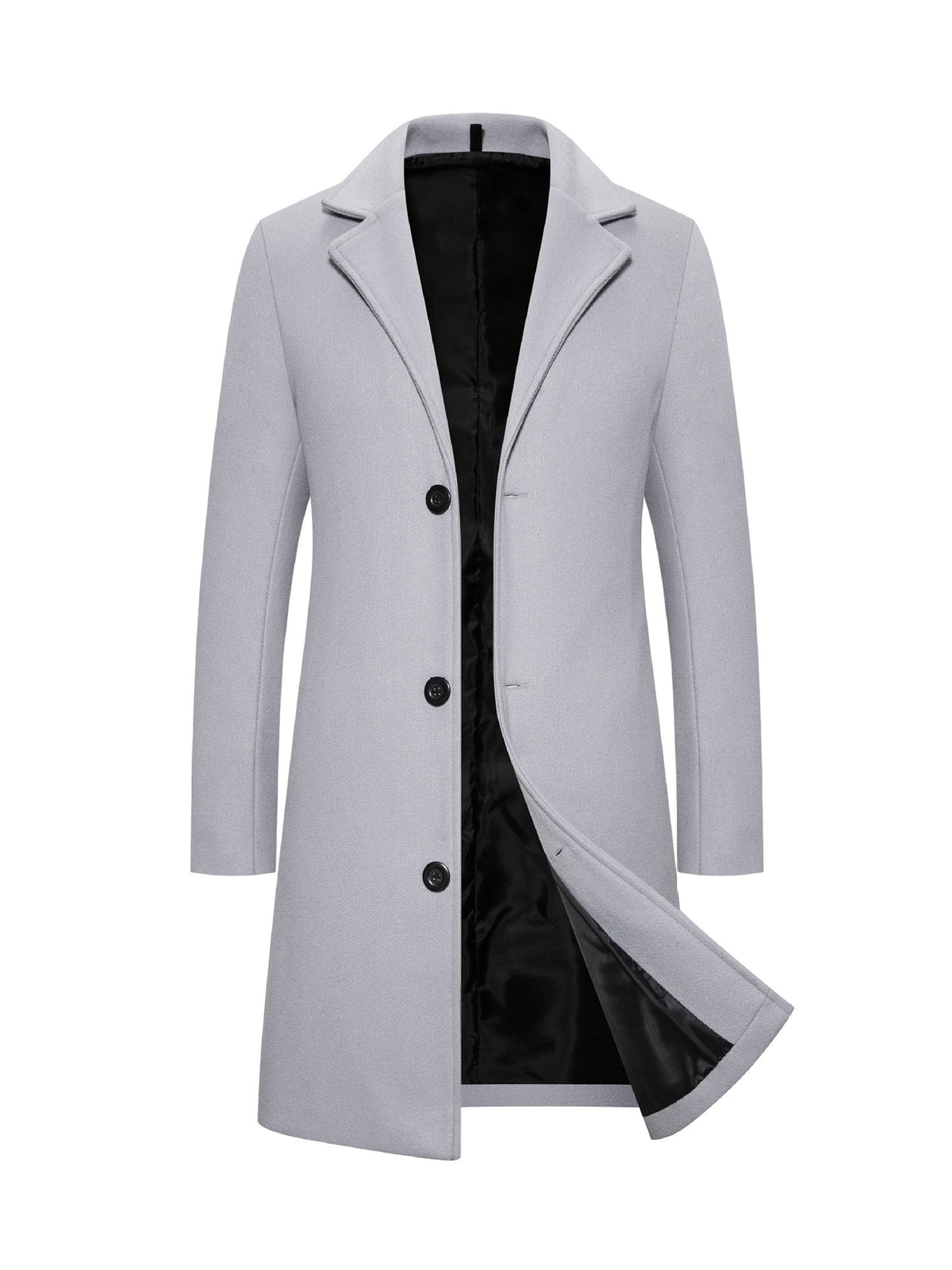 Cross-border 2023 foreign trade explosions long solid color single-breasted windbreaker woolen cloth plus size casual style coat AliExpress