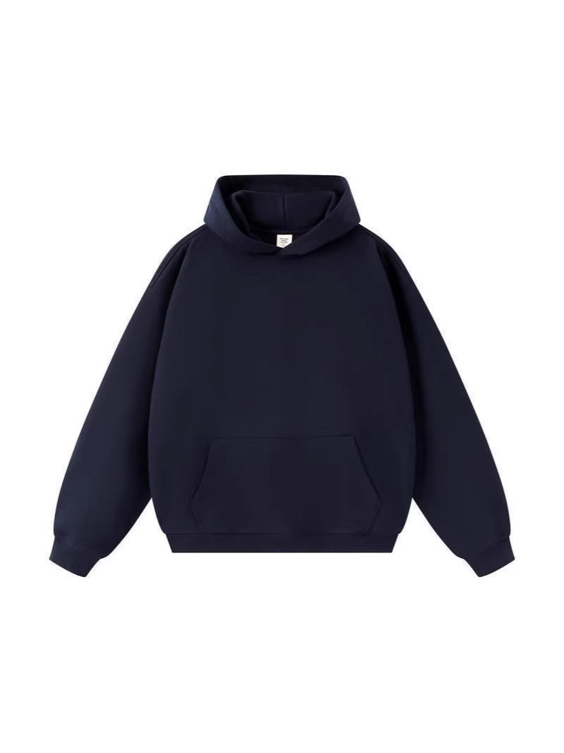 American Trendy Brand 450g Heavy Weight Terry Off-Shoulder Hooded Sweatshirt Men's Spring & Fall Hoodless Rope Loose Hoodie Wholesale