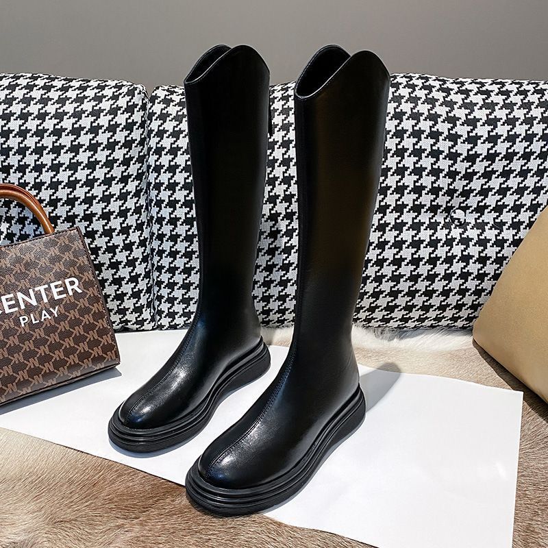 Lightweight Boots for Women 2025 Autumn and Winter New Thick-Soled Small Knee-High Knight Boots Slimming Look Boots High Boots