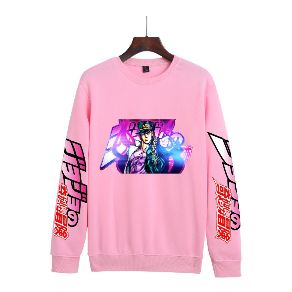 Cross-border Hot Hoodie JOJO's Wonderful Adventure Popular Printing Casual Men's and Women's Round Neck Sweater Autumn and Winter Fashion Spot