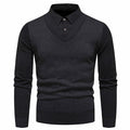 Foreign trade winter men's sweater sweater bottoming shirt fleece-lined fake two-piece shirt collar thickened warm cotton sweater men