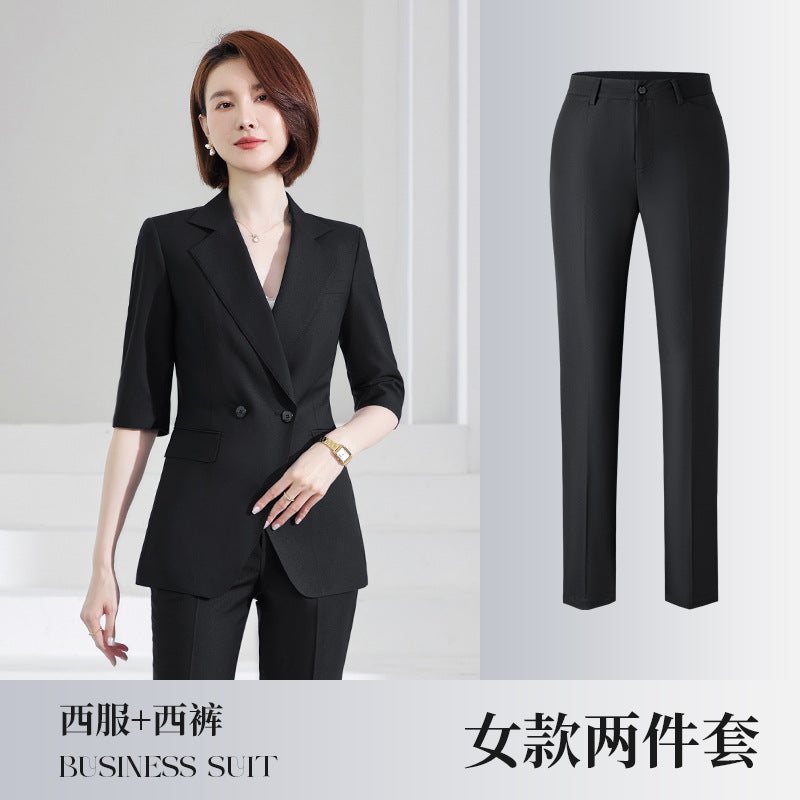 Women's Mid-sleeve suit Korean-style slim-fit professional formal wear business workwear uniform property administrative work clothes