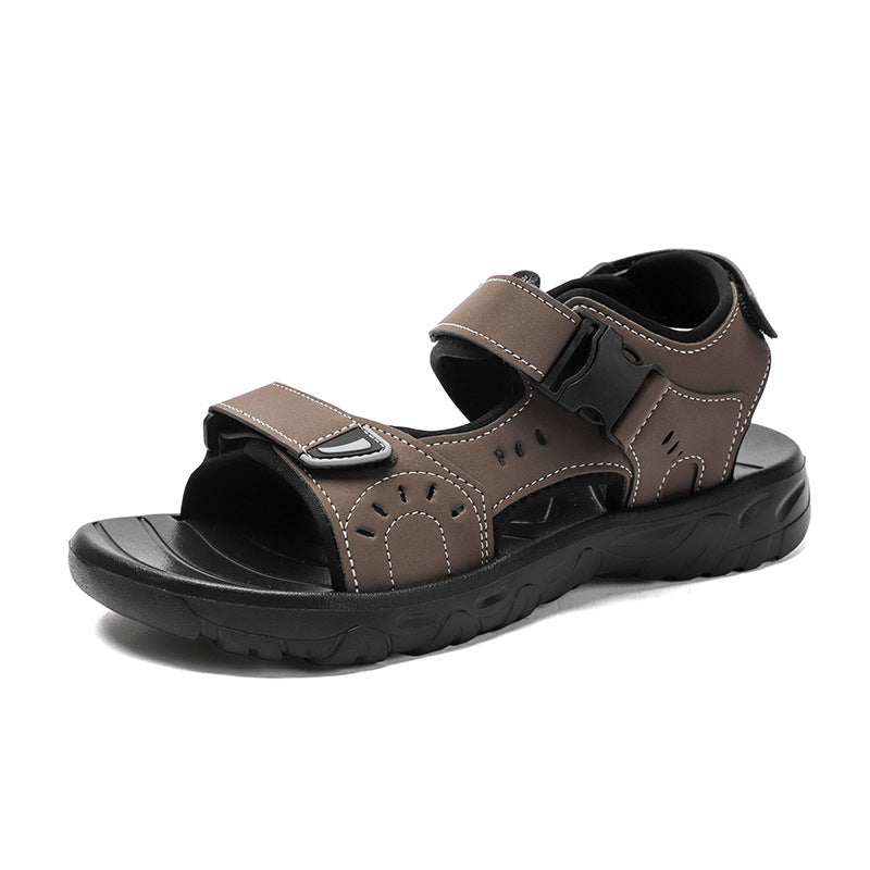 Dad Men's Shoes Sandals 2025 New Summer Ins Trendy Outer Wear Men's Beach Shoes Breathable Summer Driving Non-Slip
