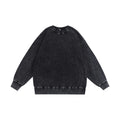 350g American Washed Retro Round Neck Sweatshirt Cross-Border Large Size Terry Drop Shoulder Distressed Pullover Washed Sweatshirt for Men