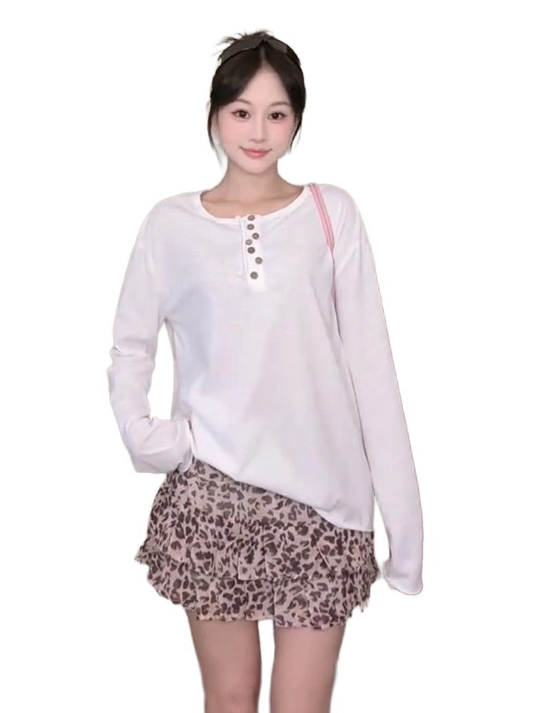 This Year's Popular Women's White Long-Sleeved T-Shirts 2025 New Autum Loose and Light Mature Niche Non-Colliding Tops
