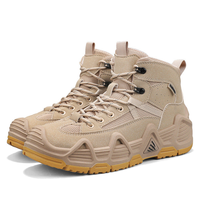 Factory Dropshipping Outdoor Men's Tactical Boots Mid-Top Desert Boots Outdoor Shoes Non-Slip Casual Sports Hiking Shoes for Men