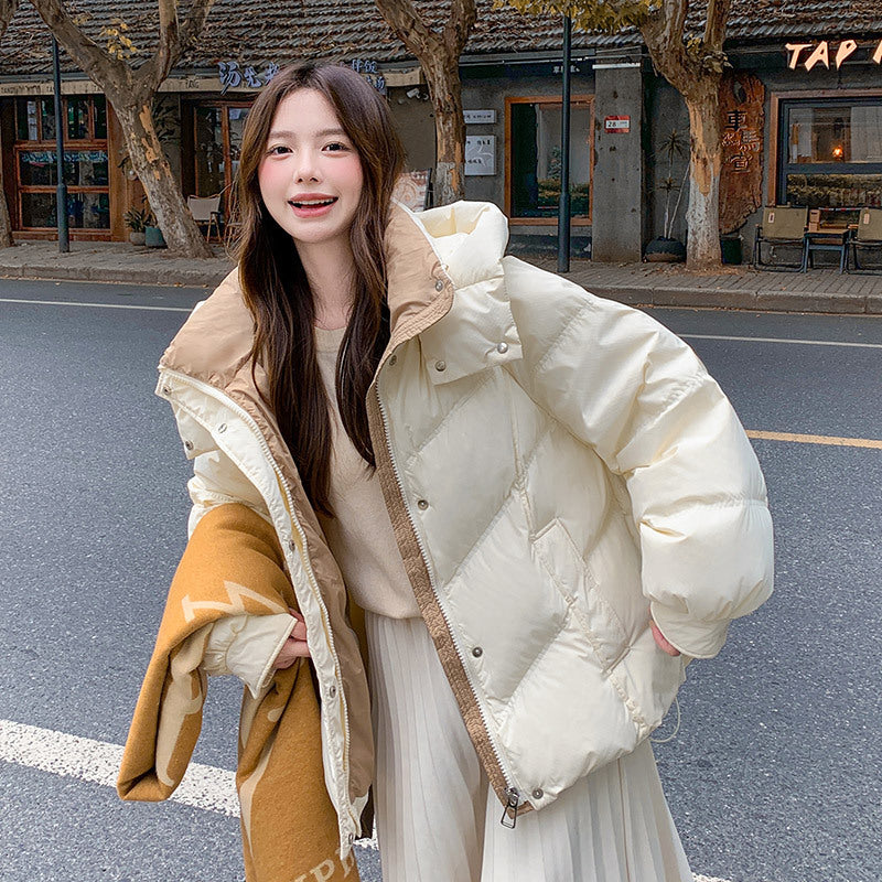 Actual Shot of New Cotton-Padded Clothes for Women in Winter 2025 New Style Short Thickeneded Popular Cotton-Padded Jackets for Small People