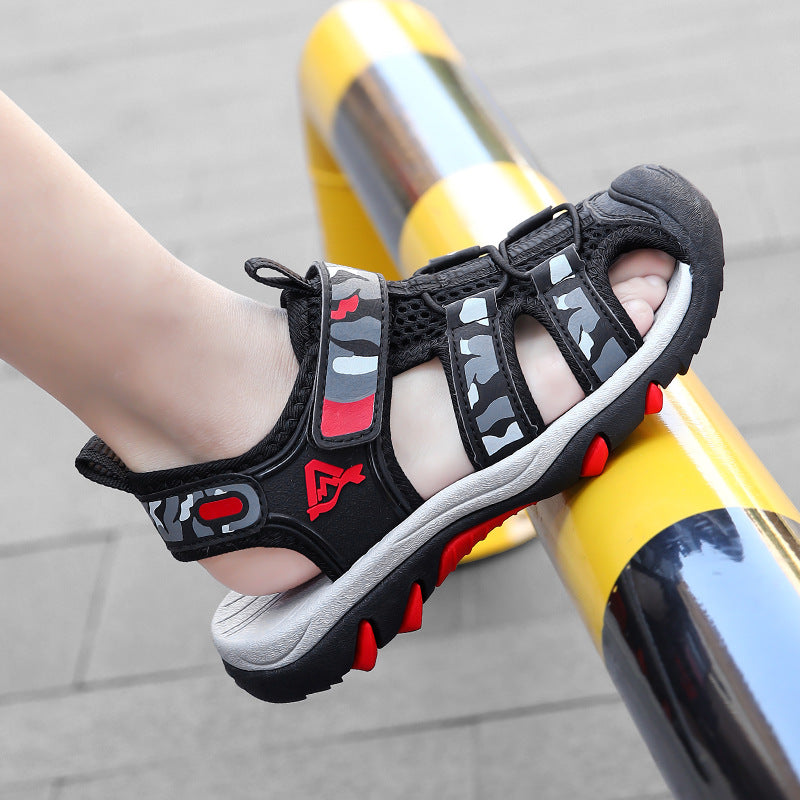 Children's sandals summer breathable wear-resistant baotou sandals boys soft-soled non-slip outdoor beach shoes cross-border wholesale
