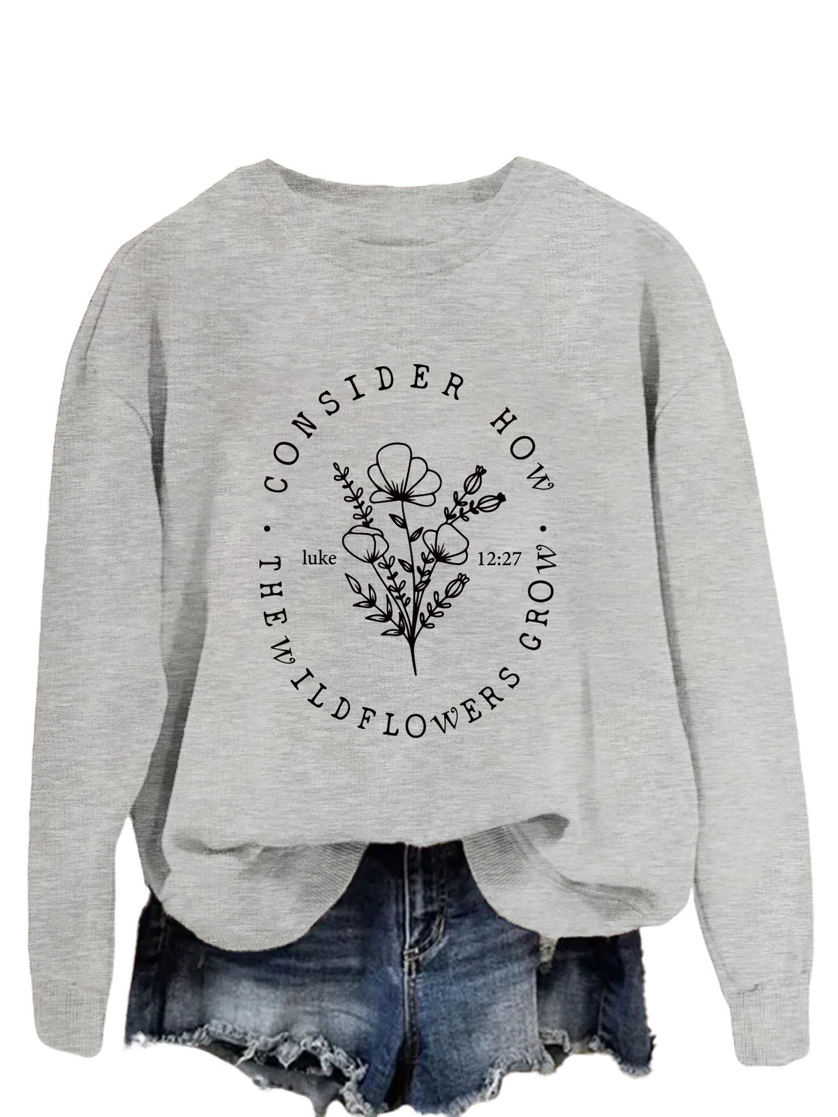 Amazon Fashion Top Consider How the Wildflowers Plaid Pullover Women's Sweatshirt New Style