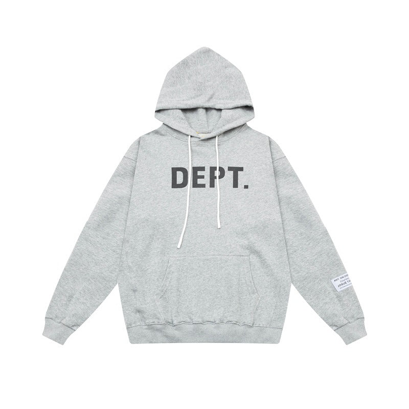 Gallery Dept Letter Printed High Street Terry Hoodie Autumn and Winter Loose High Street Hooded Sweatshirt for Men and Women Couples