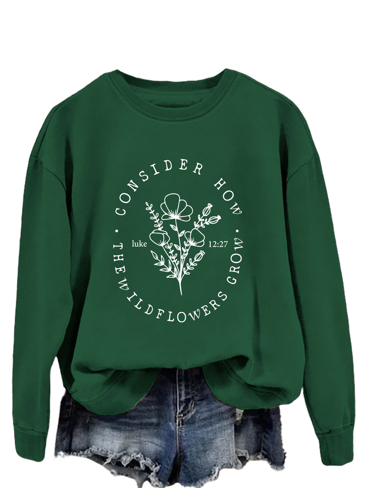 Amazon Fashion Top Consider How the Wildflowers Plaid Pullover Women's Sweatshirt New Style