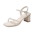 Lady Shoes Silver High Heels 2025 Summer New Style French Style Matching Skirt Not Tiring Feet Super Beautiful Medium Heel Sandals