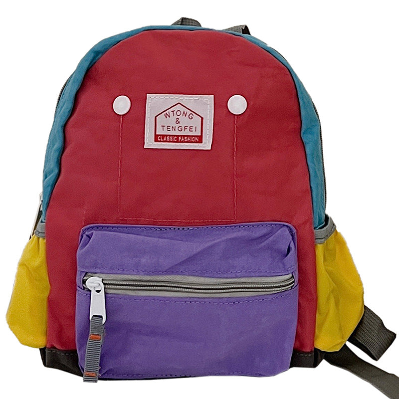 Children's Kindergarten Schoolbag Boys' Baby Contrast Color Small Backpack Girls' Trendy 2022 Cute Backpack Cute Bag